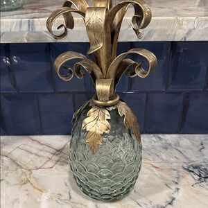 Glass & Metal Decorative Pineapple.